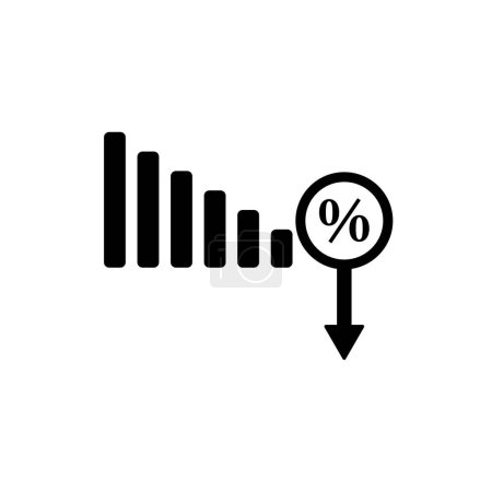 Graphique en pourcentage. Symbole de ralentissement économique. Illustration vectorielle. SPE 10. Image de stock.