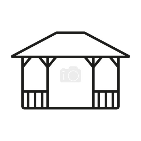 Illustration for Gazebo structure icon. Outdoor relaxation area. Vector illustration. EPS 10. Stock image. - Royalty Free Image