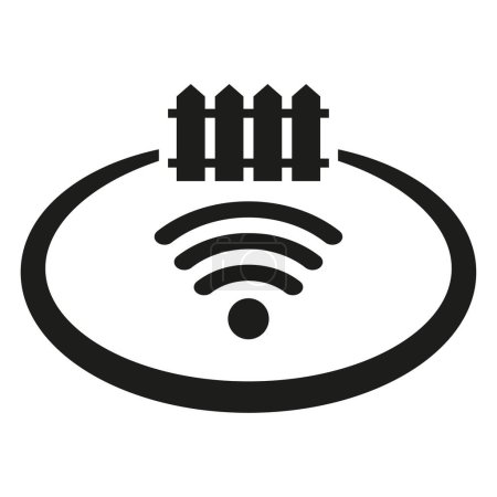Smart home, wifi security. Remote fence connection. Vector illustration. EPS 10. Stock image.