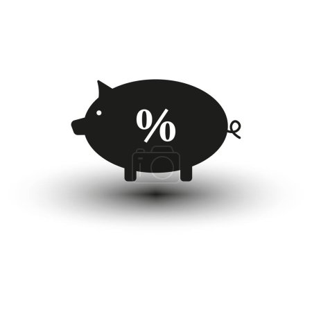 Savings interest rate, piggy bank, finance growth, secure investment. Vector illustration. EPS 10. Stock image.