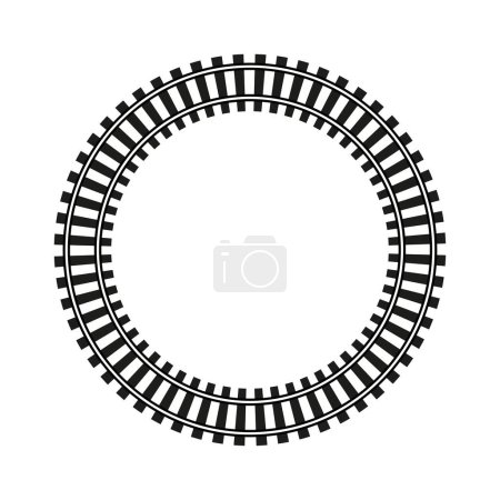 Circular railway track design. Geometric transportation pattern. Simple, industrial. Vector illustration. EPS 10. Stock image.