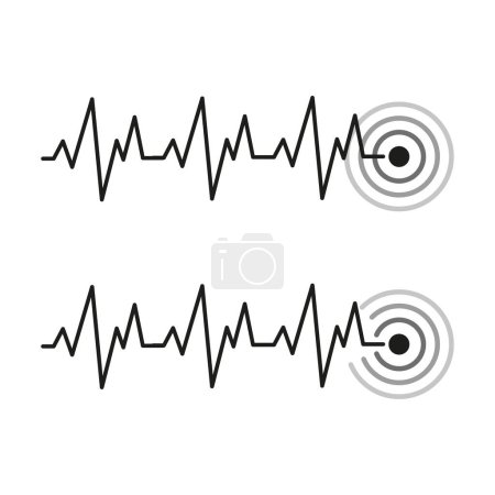 Ikone Herzschlagpuls. Medizinisches Herzfrequenzsymbol. EKG-Rhythmus Linie. Vektorillustration. EPS 10. Archivbild.
