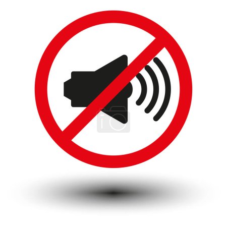 No Sound Icon with Prohibited Sign. Vector illustration. EPS 10. Stock image.