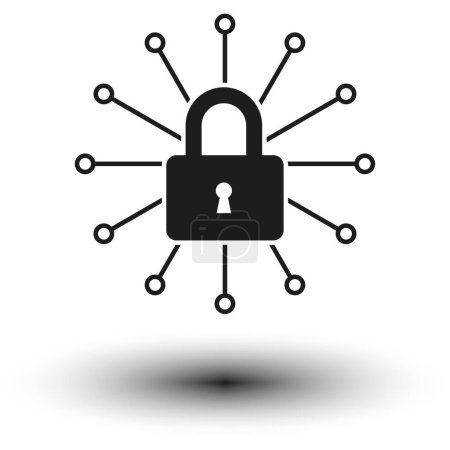 Digital Data Encryption Lock Icon. Vector illustration. EPS 10. Stock image.