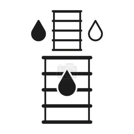 Icono del barril de petróleo con gotitas. Ilustración vectorial. EPS 10. Imagen de stock.