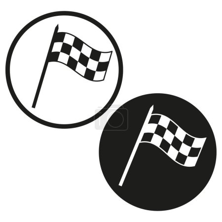 Illustration for Checkered Racing Flags Icons. Vector illustration. EPS 10. Stock image. - Royalty Free Image