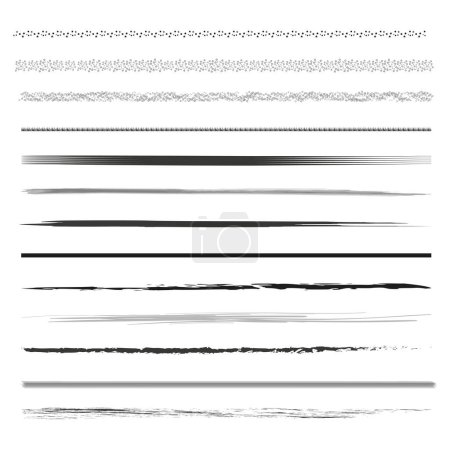Illustration for Collection of decorative dividers. Various line separators. Text and page decoration elements. Vector illustration. EPS 10. Stock image. - Royalty Free Image