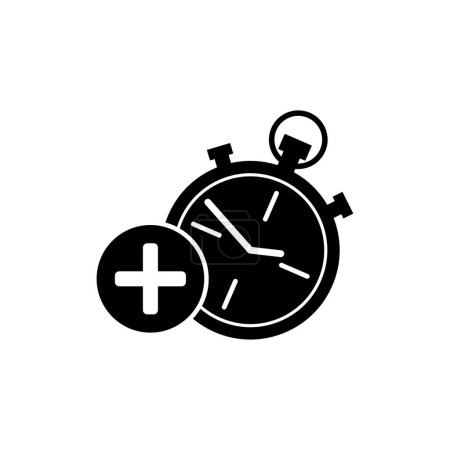 Illustration for Stopwatch plus sign icon. Time management symbol. Medical urgency concept. Vector illustration. EPS 10. Stock image. - Royalty Free Image