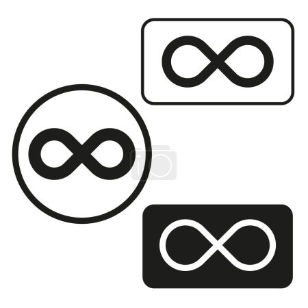 Illustration for Infinity symbols collection. Endless loop icons set. Eternity concept signs. Timeless shapes variety. Vector illustration. EPS 10. Stock image. - Royalty Free Image