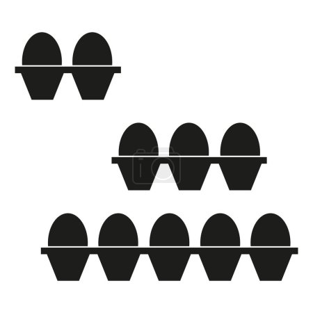 Ikonen-Set aus Eierkartons vorhanden. Verschiedene Eierbehältergrößen. Vektorillustration. EPS 10. Archivbild.