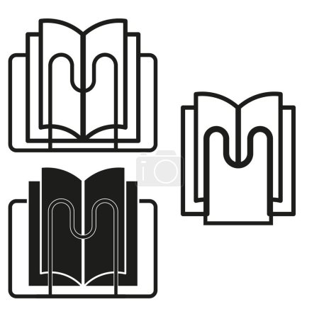 Icon Set für Bücher öffnen. Symbole der Bildungsliteratur. Vektor-Elemente lesen und lernen. Wissens- und Bildungsdesign. Vektorillustration. EPS 10. Archivbild.