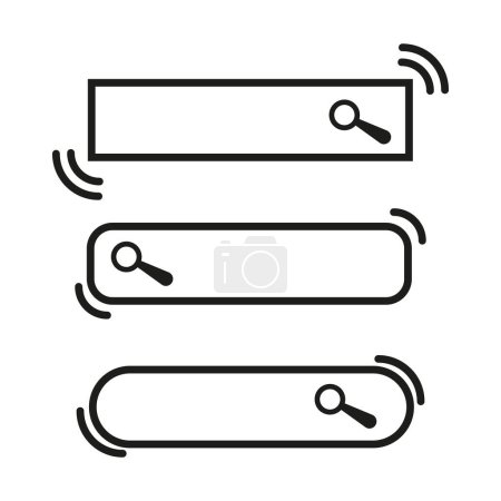 Search bar vector icons. Interactive interface element. Minimalist search tool. User interface design. Vector illustration. EPS 10. Stock image.