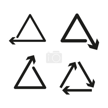 Recycle triangle icons. Environmental cycle arrows. Conservation vector symbols. Vector illustration. EPS 10. Stock image.