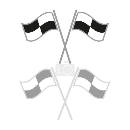 Checkered flags crossed. Racing finish symbol. Victory signal in motorsport. Vector illustration. EPS 10. Stock image.