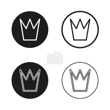Conjunto de iconos corona. Símbolos de realeza. Diseño de vectores monárquicos. Ilustración vectorial. EPS 10. Imagen de stock.