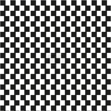 Geometrische optische Täuschung. Schwarz-weißes Schachbrettmuster. Vektorillustration. EPS 10. Archivbild.