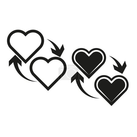 Recycle love concept icons. Heart recycling arrows. Environmental care symbol. Vector illustration. EPS 10. Stock image