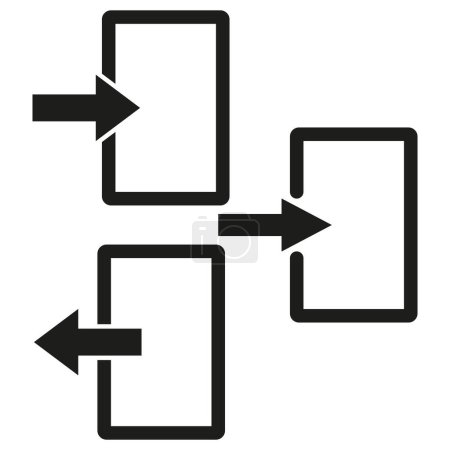Diagramme de flux de données. Blocs de processus rectangulaires. Flèches indiquant la direction. Illustration vectorielle. SPE 10. Image de stock.