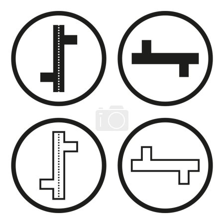 Technical measurement tools icons. Engineering precision equipment. Vector illustration. EPS 10. Stock image.