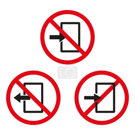 No entry signs for data transfer. Forbidden upload and download icons. Data exchange restriction. Vector illustration. EPS 10. Stock image.