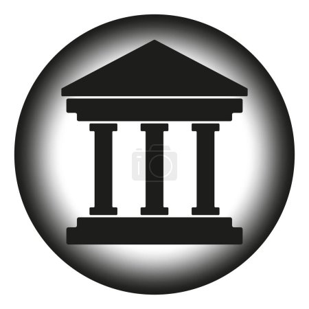 Iconic court building. Classical pillar design. Legal institution symbol. Vector illustration. EPS 10. Stock image