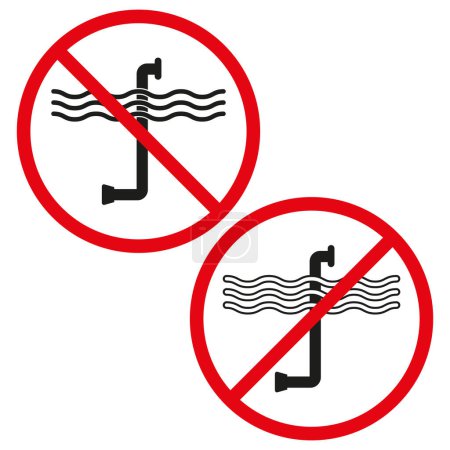 No plumbing work Vector icon. Water pipe with prohibitory sign. Plumbing restriction sign. EPS 10