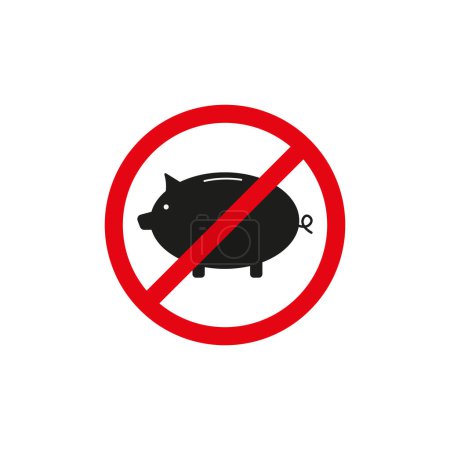 No Piggy Bank Vector icon. Prohibition sign design. Saving money restriction. EPS 10.