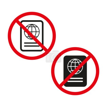 No international passport symbol. Prohibition of travel documents. Border control and security. Vector illustration. EPS 10. Stock image.