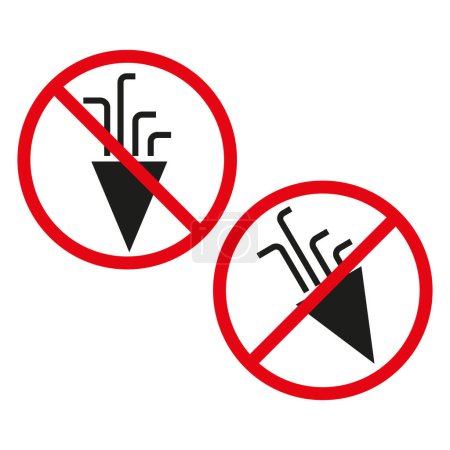 No wireless signal symbols. Connection not allowed signs. Data transmission prohibited. Vector illustration. EPS 10. Stock image.