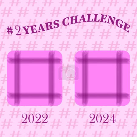 Pattern progression depiction. 2022 compared to 2024. Magenta hue transition Vector. Two-year design evolution. EPS 10.