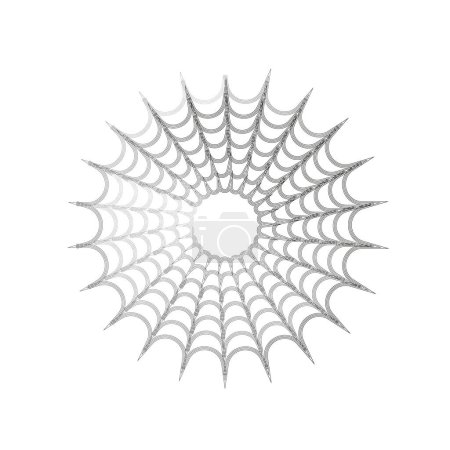 Radiating spiderweb pattern. Vector concentric web design. Circular geometric lines. Monochrome mandala. EPS 10.