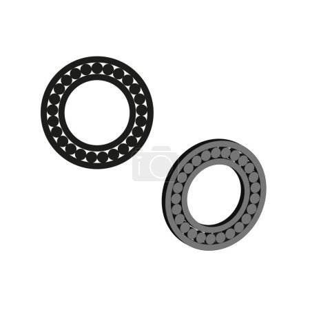 Minimalist ball bearings vector. Precision mechanical parts illustration. Engineering component concept. Industrial design. EPS 10.