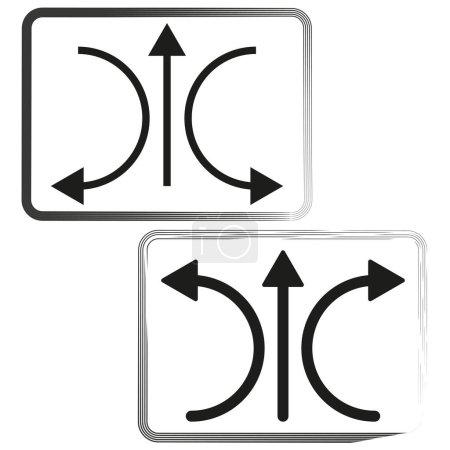 Vector road signs for detour routes. Traffic rerouting arrows symbols. Directional navigation signs illustration. Detour and alternative path indicators. EPS 10.