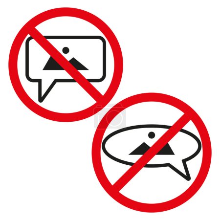No image sharing Vector icon. Picture prohibition sign. Photo not allowed symbol. EPS 10.