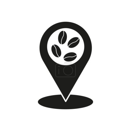 Icono marcador de ubicación de café. Vector café pin símbolo. EPS 10.