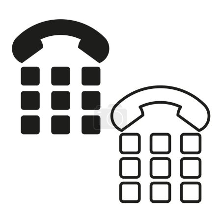 Telephone Keypad Icon Set. Classic Dial Pad Symbols. Communication Buttons Design. Vector illustration. EPS 10. Stock image.