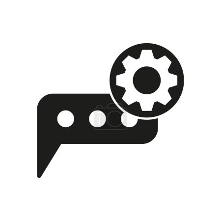 Chat settings icon. Speech bubble with gear. Vector customer service illustration. EPS 10.