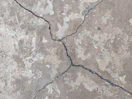 Photo for Cracked concrete floor cement wall broken at the outside effect with earthquake - Royalty Free Image