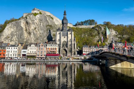 Photo for View of the historic town of Dinant with scenic River Meuse in Belgium - Royalty Free Image