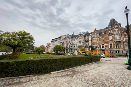 Photo for Avenue Palmerston with the architecture in the Flemish Renaissance style in Brussels - Royalty Free Image