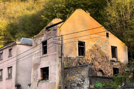 Photo for The exterior of an abandoned building in Dinant, Belgium - Royalty Free Image