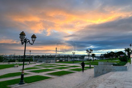 Foto de The Grand Theatre of Rabat with a public park in the foreground in Morocco - Imagen libre de derechos