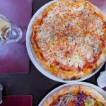 Fresh Italian vegetarian pizza on the table