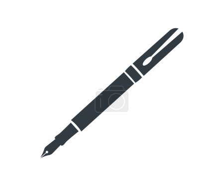Fountain pen nib, Pen calligraphy logo design. The signature icon. Pen and undersign, underwrite, ratify symbol. vector design and illustration.