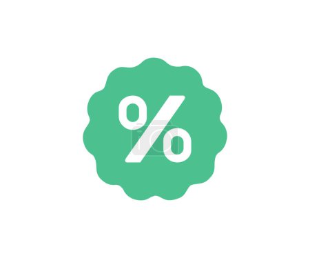 Illustration for Percentage label, Discount label icon logo design. Percent price tag. Discount. Sales with an excellent offer for shopping, special offer promotion reminder vector design and illustration. - Royalty Free Image
