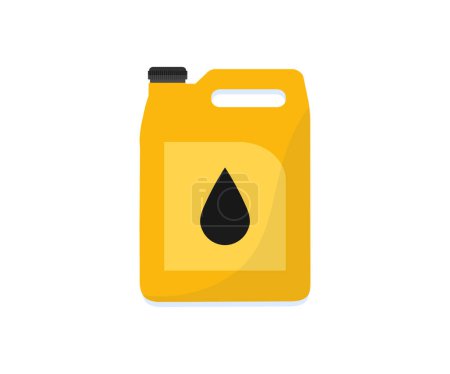 Bote de aceite de motor de plástico, concepto de diseño del logotipo del aceite de motor lubricante. Diseño e ilustración del vector de aceite de motor fresco.
