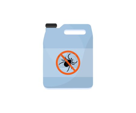 Illustration for Insecticide 5L Canister, pest control, insecticide logo design. Pest control, insect, chemical poison equipment. Insect extermination disinfection chemicals vector design and illustration. - Royalty Free Image