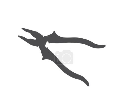 Illustration for Pliers silhouette. Pliers icon. Diy tool for building improvement and construction, repair and service, maintenance work of builders, handyman and engineer equipment vector design and illustration. - Royalty Free Image