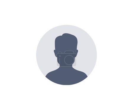 Illustration for Default Avatar Profile. User profile icon. Business people. Profile picture, portrait. User member, People icon in flat style. Circle button with avatar photo silhouette vector design and illustration. - Royalty Free Image