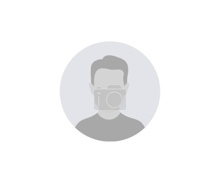 Ilustración de Default Man Avatar Profile. Icono de perfil de usuario. Imagen del perfil, persona, retrato masculino. Usuario miembro, icono de la gente en estilo plano. Botón de círculo con diseño de vectores de silueta de foto avatar e ilustración. - Imagen libre de derechos